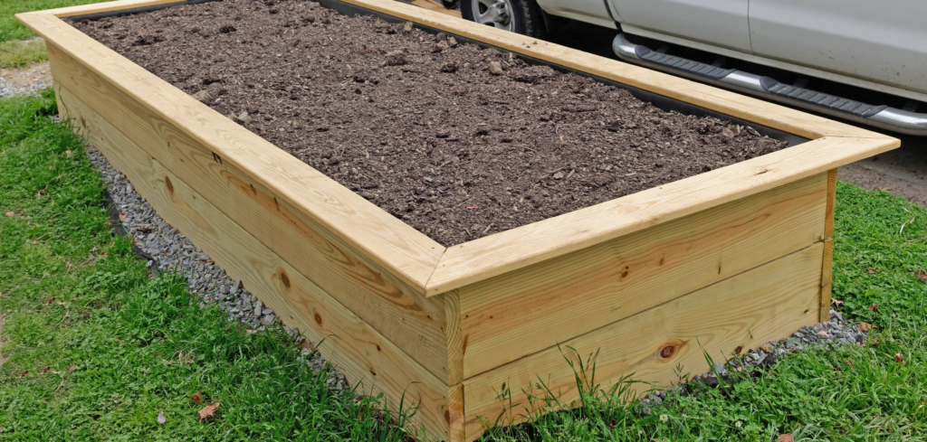 starting a garden with a raised bed